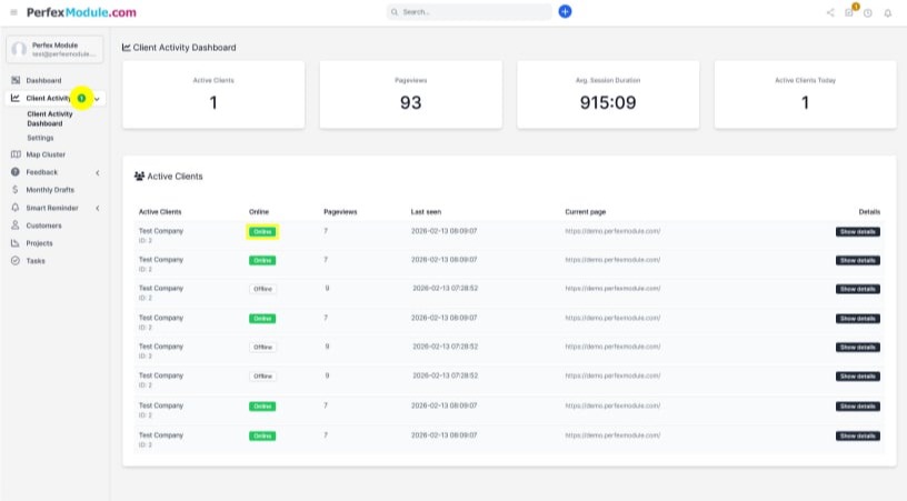 Live Dashboard Overview