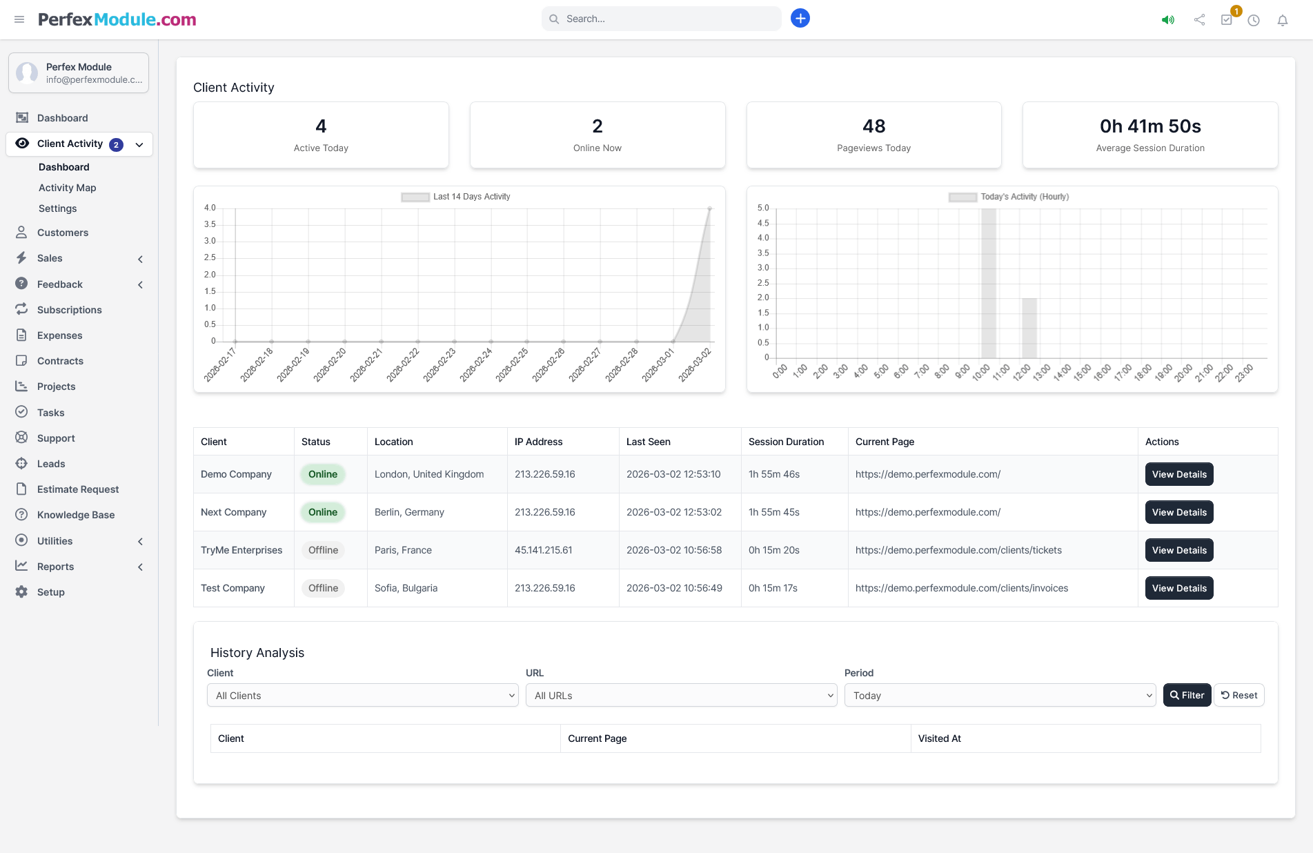 Client Activity Tracker